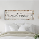 Sweet Dreams Canvas Sign, Master Bedroom Sign, Bedroom Wall Decor, Sign For Bedroom, distressed Canvas Sign, Sign Above Bed, Bedroom Art