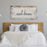 Sweet Dreams Canvas Sign, Master Bedroom Sign, Bedroom Wall Decor, Sign For Bedroom, distressed Canvas Sign, Sign Above Bed, Bedroom Art