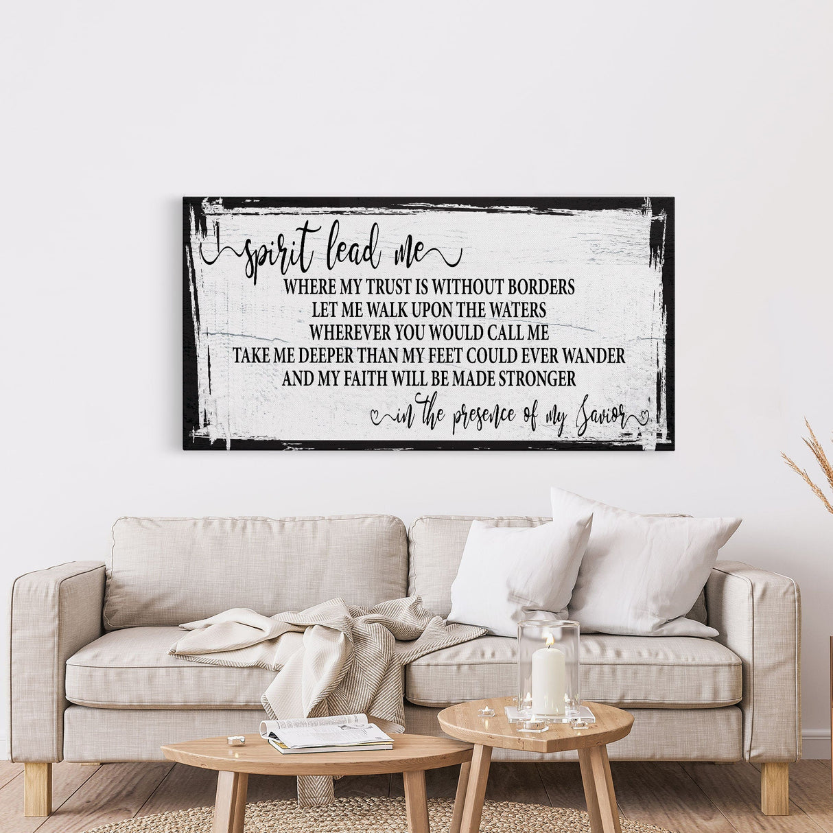 Song wall decor, Hillsong, spirit lead me canvas print, inspirational wall decor, worship song sign, worship song decor, Christian decor