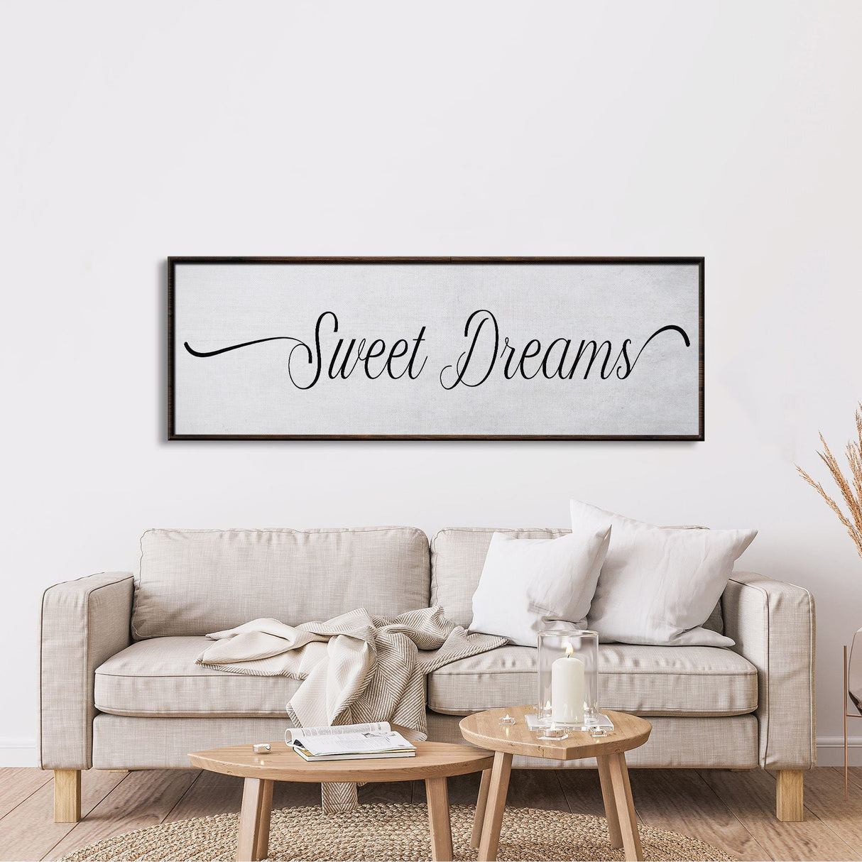 Sweet Dreams Sign, Large Bedroom Wall Decor over the Bed, Farmhouse Decor, Wall Art Decor, Canvas Print, Bedroom Wall Decor