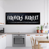 Farmer's Market Printed Canvas Sign Sign Distressed Wall Art Farmer's Market Cute Kitchen Sign Kitchen Wall Art