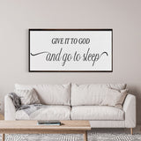 master bedroom sign, give it to God and go to sleep, master bedroom decor, wall decor, bedroom wall art, wood and canvas signs, living room