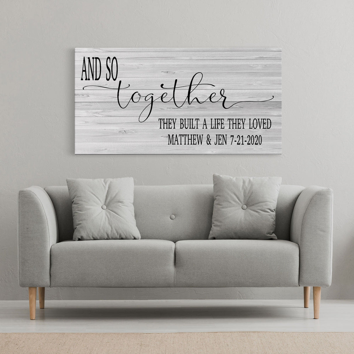 master bedroom sign, and so together they built a life they loved, master bedroom decor - wall decor - bedroom wall art - canvas print