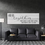 master bedroom sign, and so together they built a life they loved, master bedroom decor - wall decor - bedroom wall art - canvas print