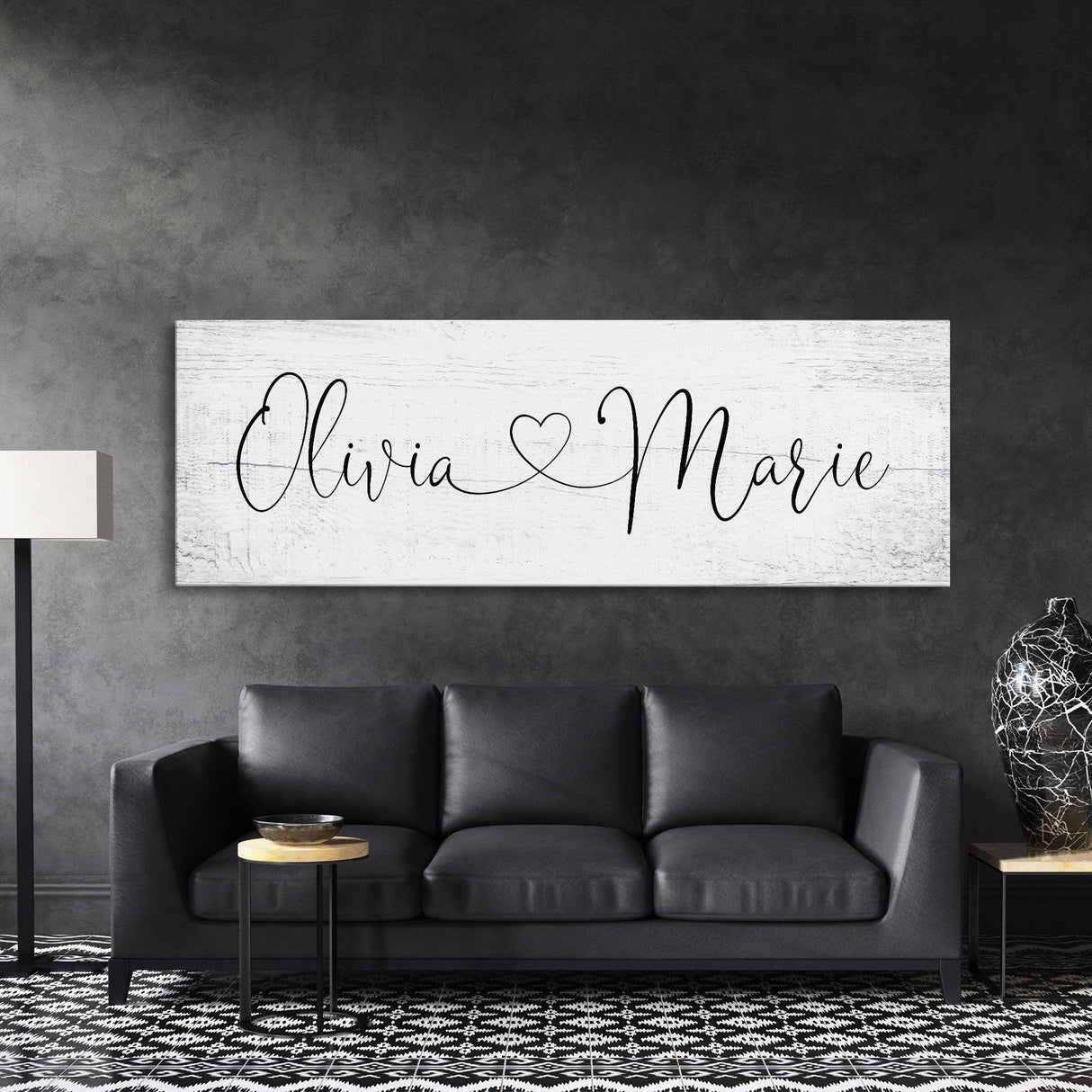 Name sign for nursery canvas print, nursery room decor, baby shower gift, girl name sign, first and middle name sign, above crib decor
