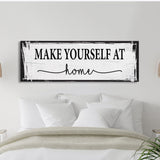 Make yourself at home canvas sign, canvas print, guest room sign, guest room wall decor, guestroom, farmhouse wall decor