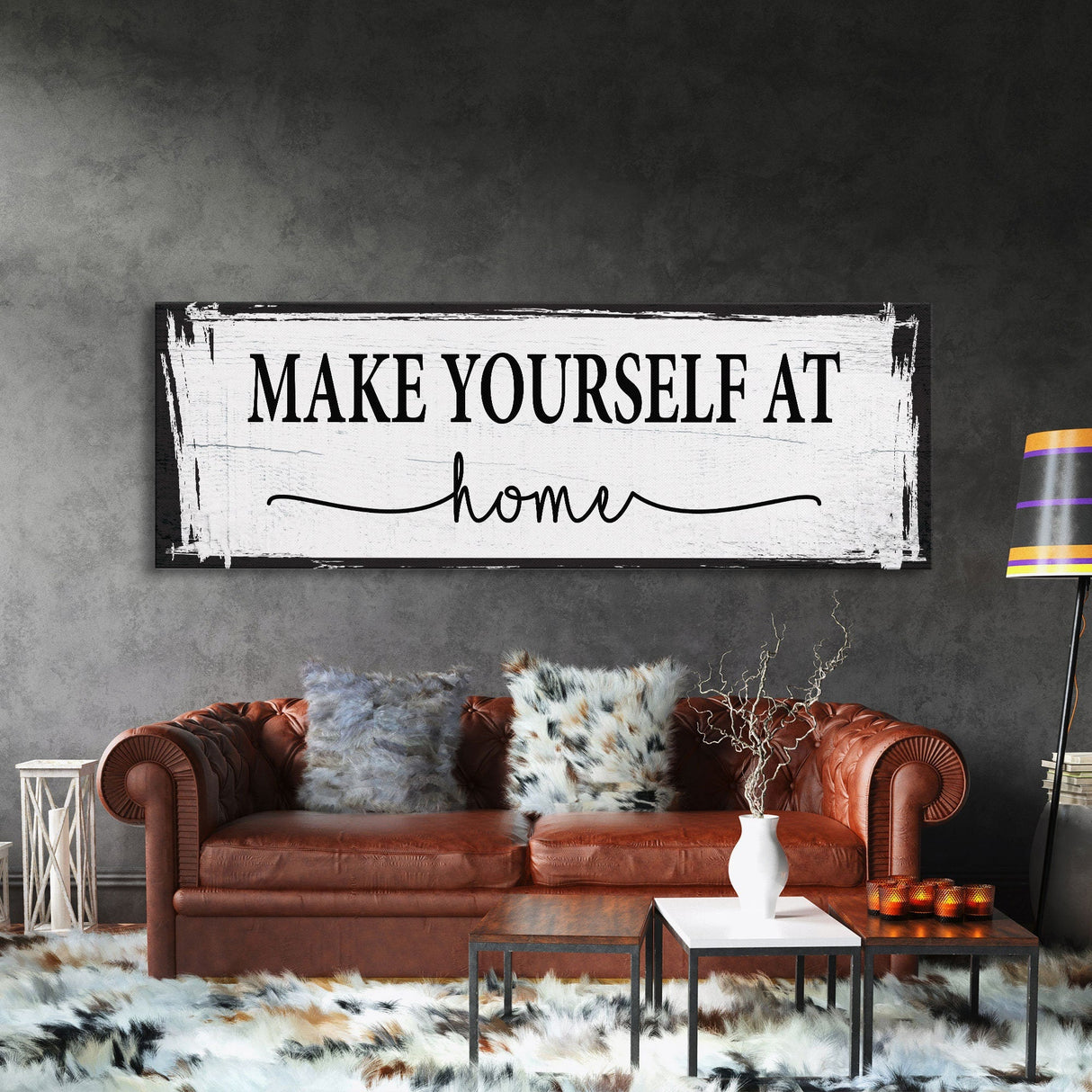 Make yourself at home canvas sign, canvas print, guest room sign, guest room wall decor, guestroom, farmhouse wall decor