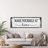 Make yourself at home canvas sign, canvas print, guest room sign, guest room wall decor, guestroom, farmhouse wall decor