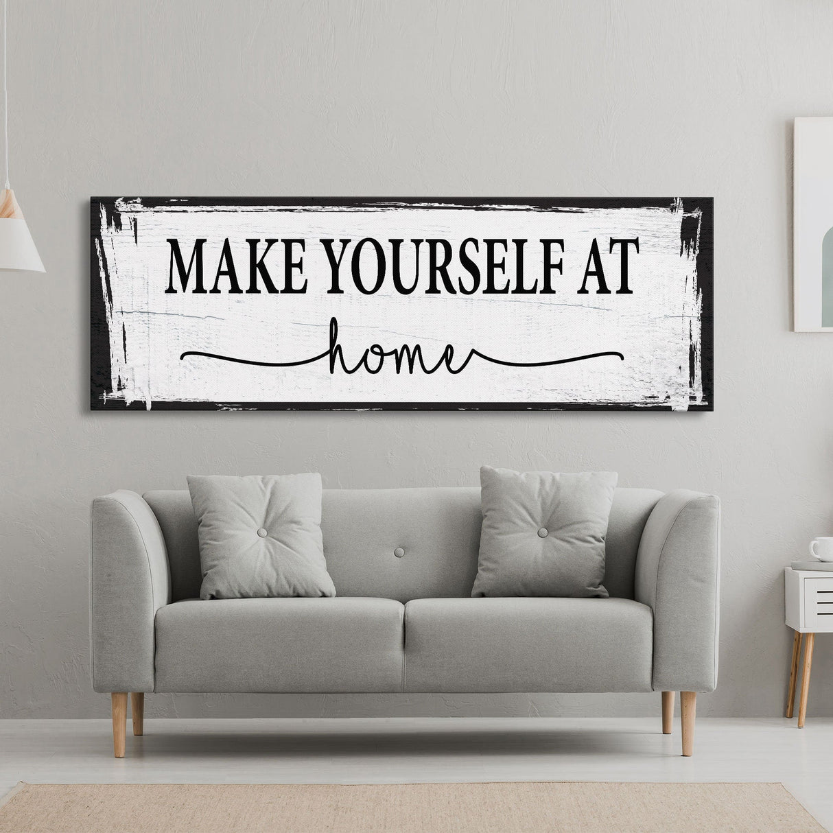 Make yourself at home canvas sign, canvas print, guest room sign, guest room wall decor, guestroom, farmhouse wall decor