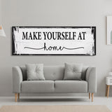 Make yourself at home canvas sign, canvas print, guest room sign, guest room wall decor, guestroom, farmhouse wall decor