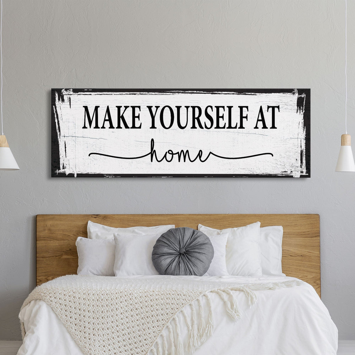 Make yourself at home canvas sign, canvas print, guest room sign, guest room wall decor, guestroom, farmhouse wall decor