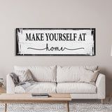 Make yourself at home canvas sign, canvas print, guest room sign, guest room wall decor, guestroom, farmhouse wall decor