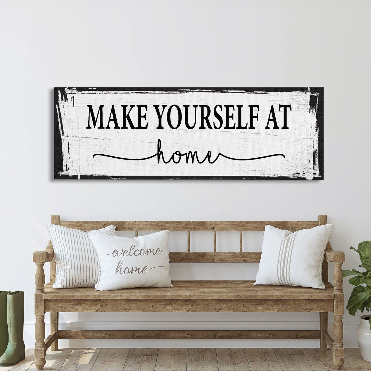 Make yourself at home canvas sign, canvas print, guest room sign, guest room wall decor, guestroom, farmhouse wall decor