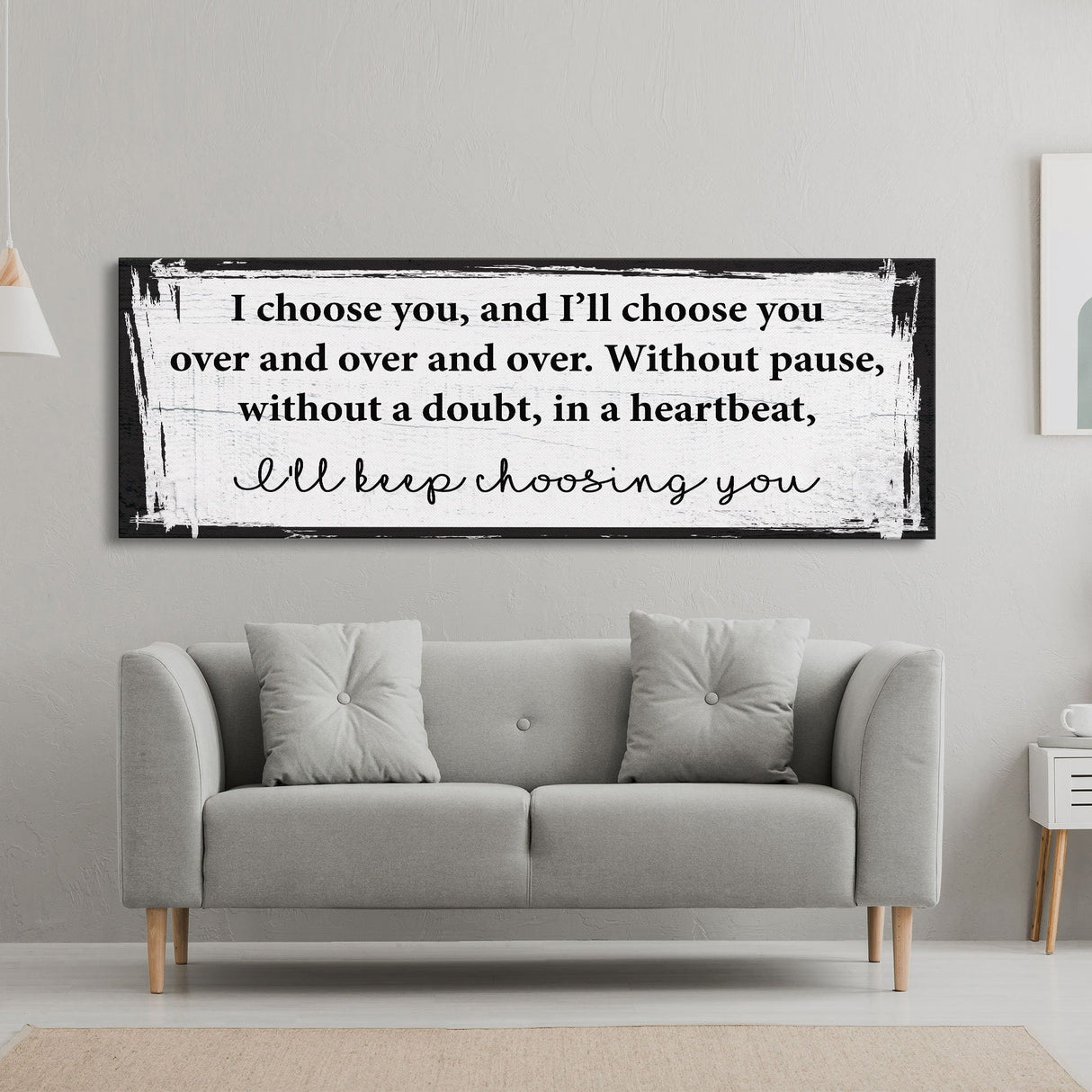 Master bedroom sign, I choose you canvas print, master bedroom decor, guest room decor, wall art, bedroom wall art, above couch art