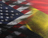 American and Belgium Flag Mashup, Belgium Flag, Framed Canvas Print, Framed American Flag Art, Patriotic Immigrant Art