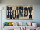 Howdy Typography Wall Art Print, Midwest Decor, Southwestern Wall Art, Canvas Print or Poster, Modern Design, Southern Home Art, Ranch Art