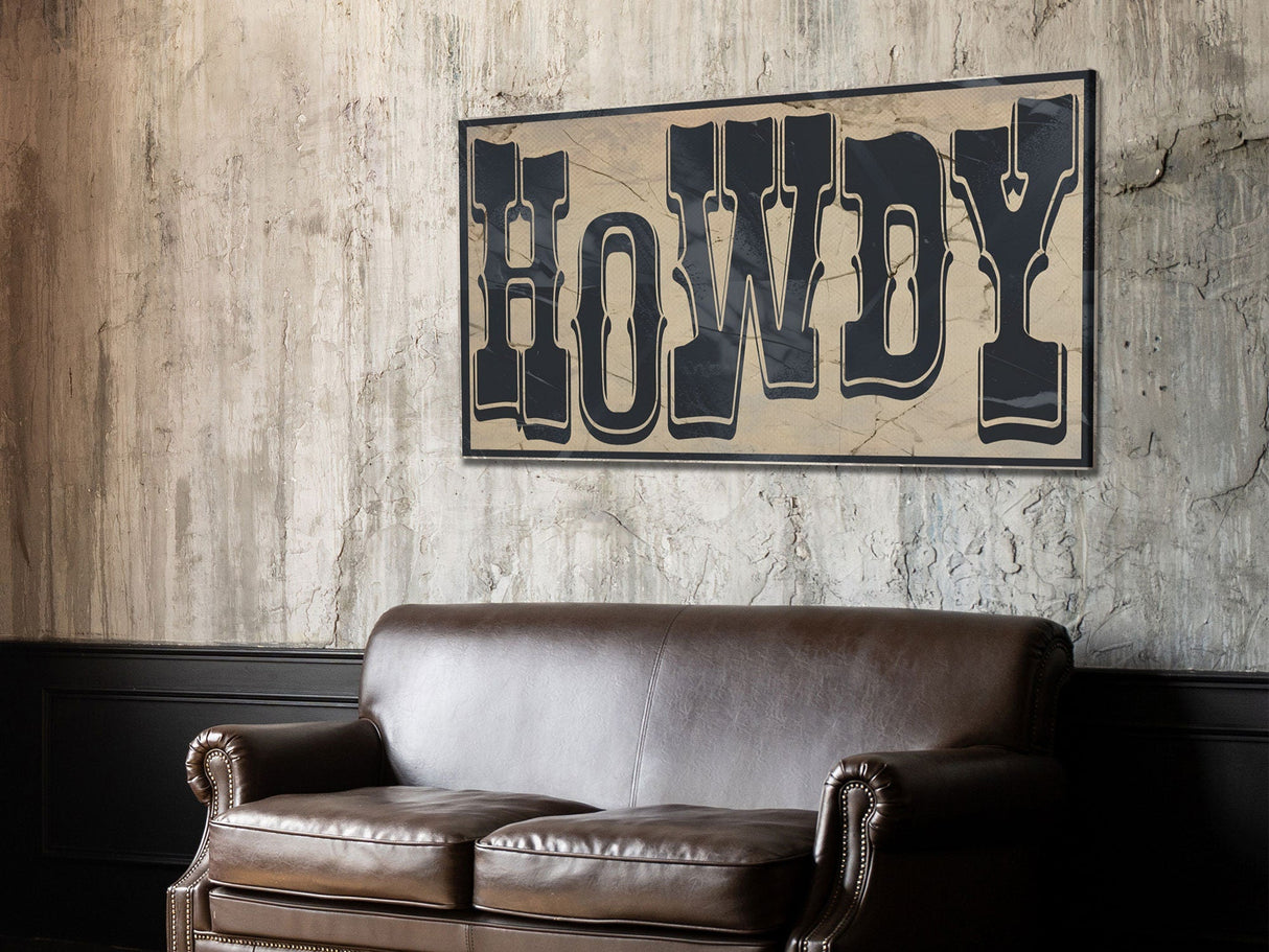 Howdy Typography Wall Art Print, Midwest Decor, Southwestern Wall Art, Canvas Print or Poster, Modern Design, Southern Home Art, Ranch Art