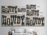 Howdy Typography Wall Art Print, Midwest Decor, Southwestern Wall Art, Canvas Print or Poster, Modern Design, Southern Home Art, Ranch Art