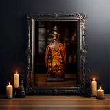 Spooky Jar - Haunted House In A Jar - Mini Worlds - Creepy Halloween Art - Framed Canvas Print