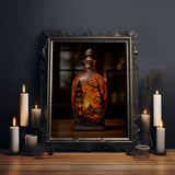 Spooky Jar - Haunted House In A Jar - Mini Worlds - Creepy Halloween Art - Framed Canvas Print