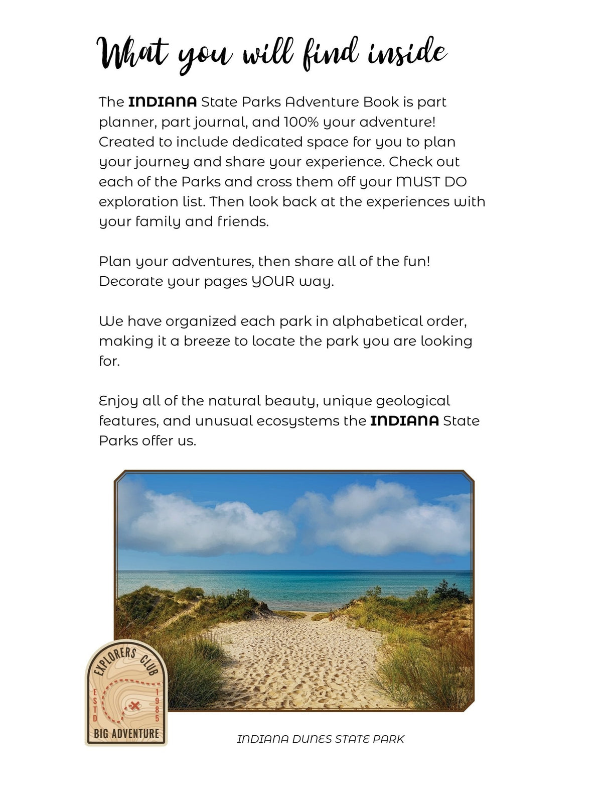 Indiana State Parks - Adventure Planning Journal