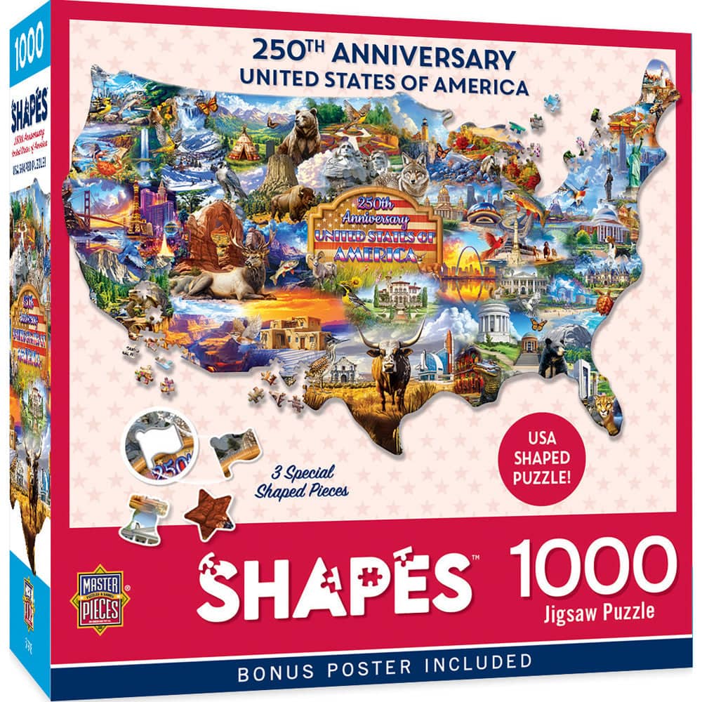250th Anniversary USA Shaped Puzzle | Traveling Bags