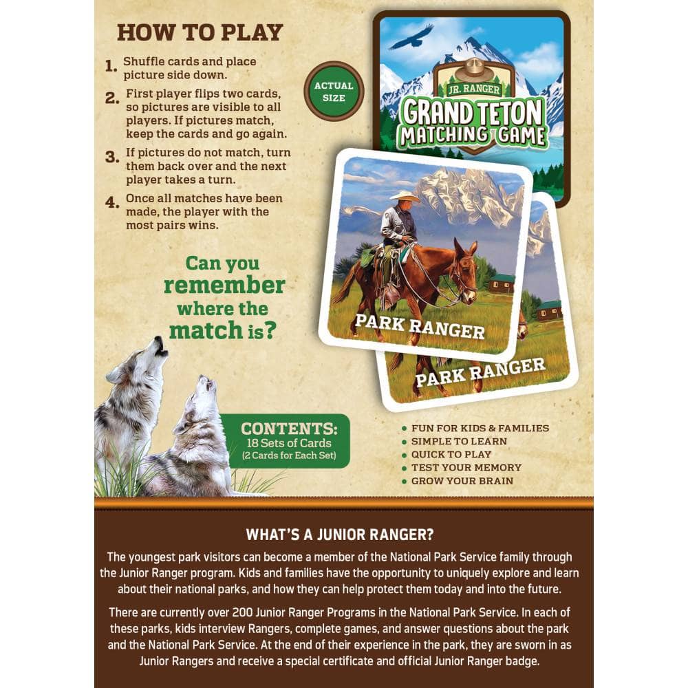 Jr. Ranger - Grand Teton Matching Game