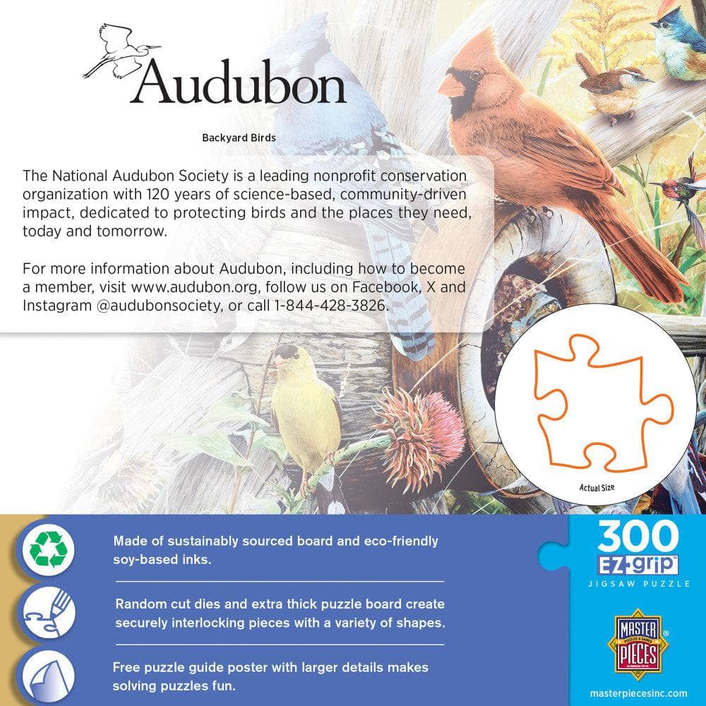 Audubon - Backyard Birds 300 Piece EZ Grip Jigsaw Puzzle