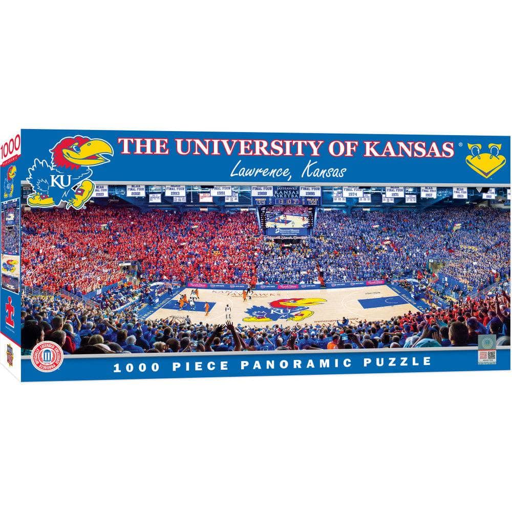 Kansas Jayhawks Basketball - 1000 Piece Panoramic Jigsaw Puzzle