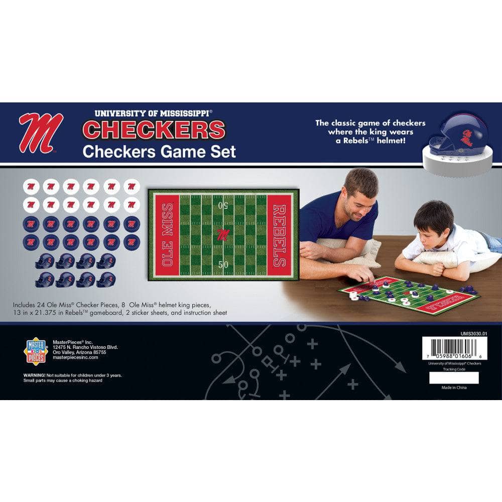 Ole Miss Rebels Checkers Board Game