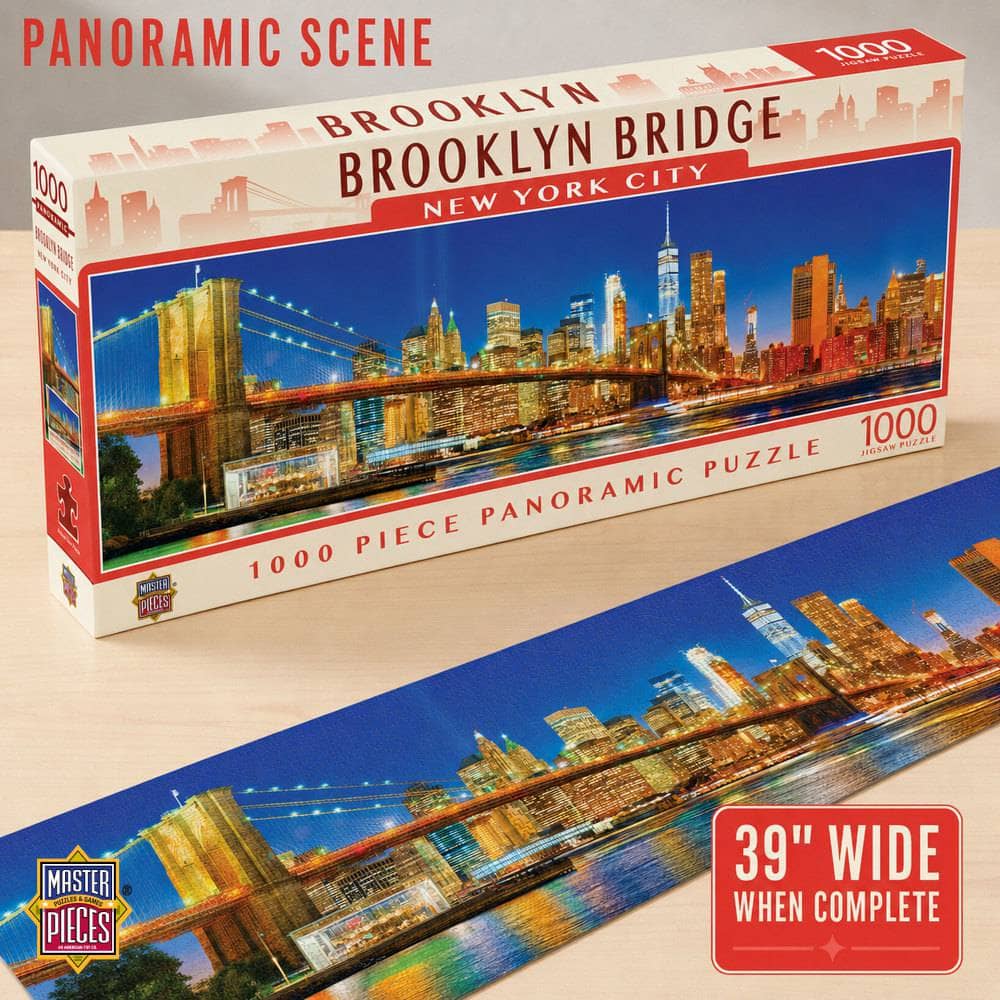 Brooklyn Bridge, New York City 1000 Piece Panoramic Jigsaw Puzzle