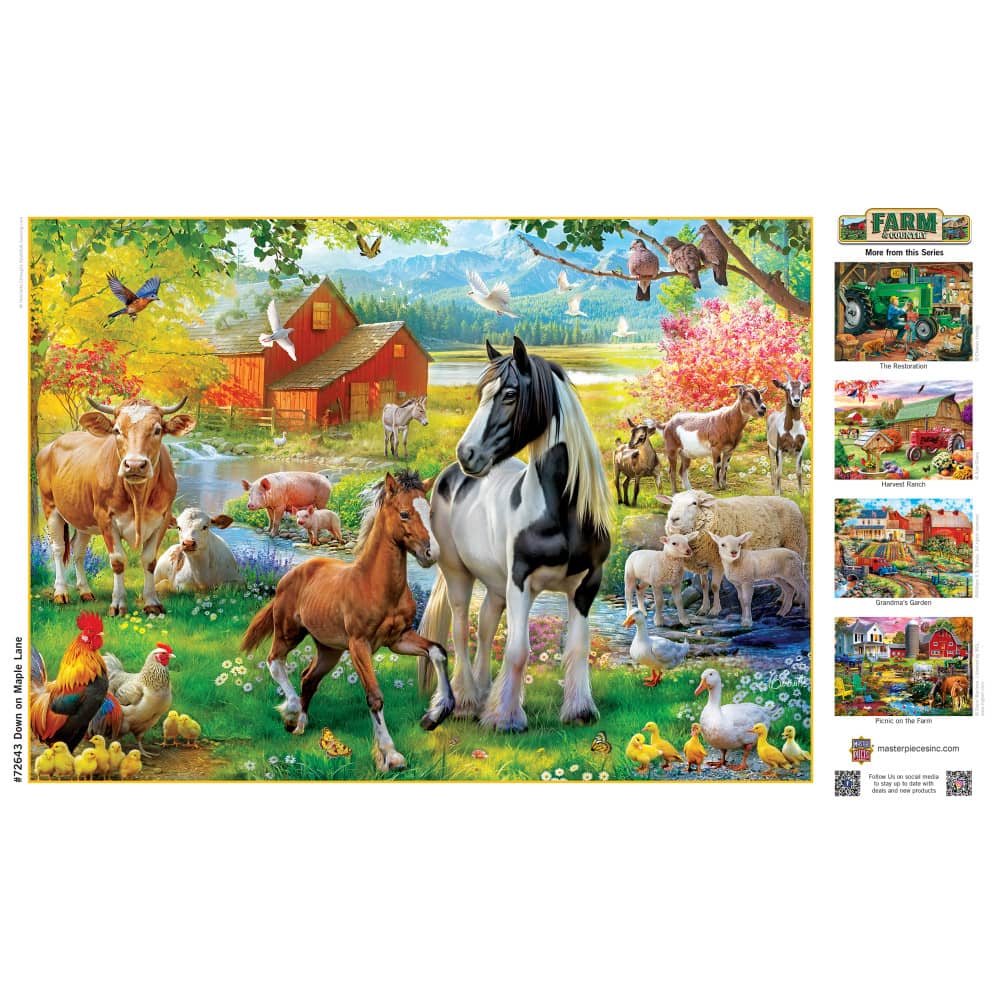 Farm & Country - Down on Maple Lane 1000 Piece Jigsaw Puzzle