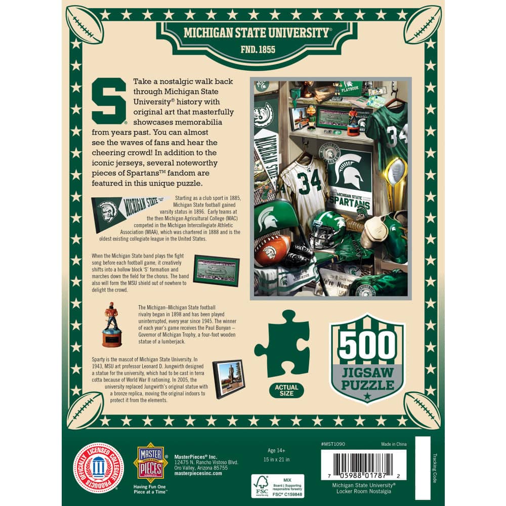 Michigan State Spartans - Locker Room 500 Piece Jigsaw Puzzle