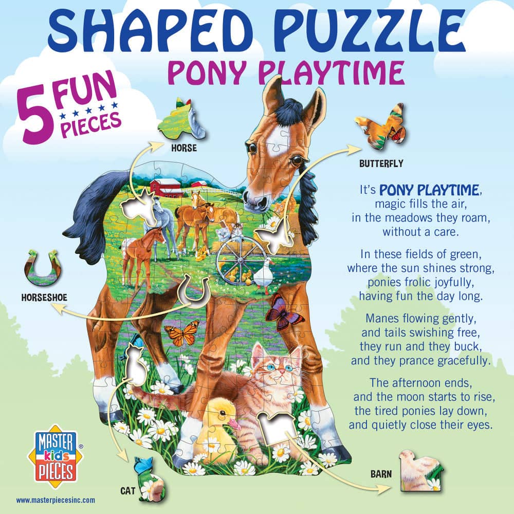 Pony Playtime - 100 Piece Shaped Jigsaw Puzzle