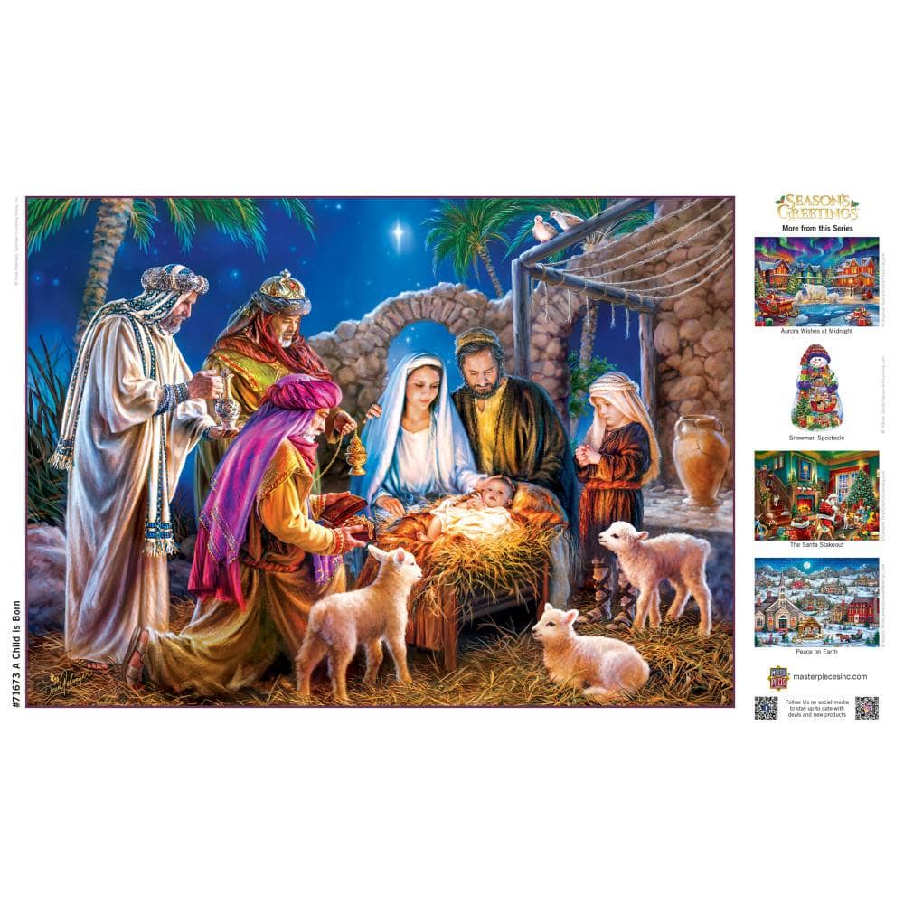 Season's Greetings - A Child is Born 1000 Piece Jigsaw Puzzle
