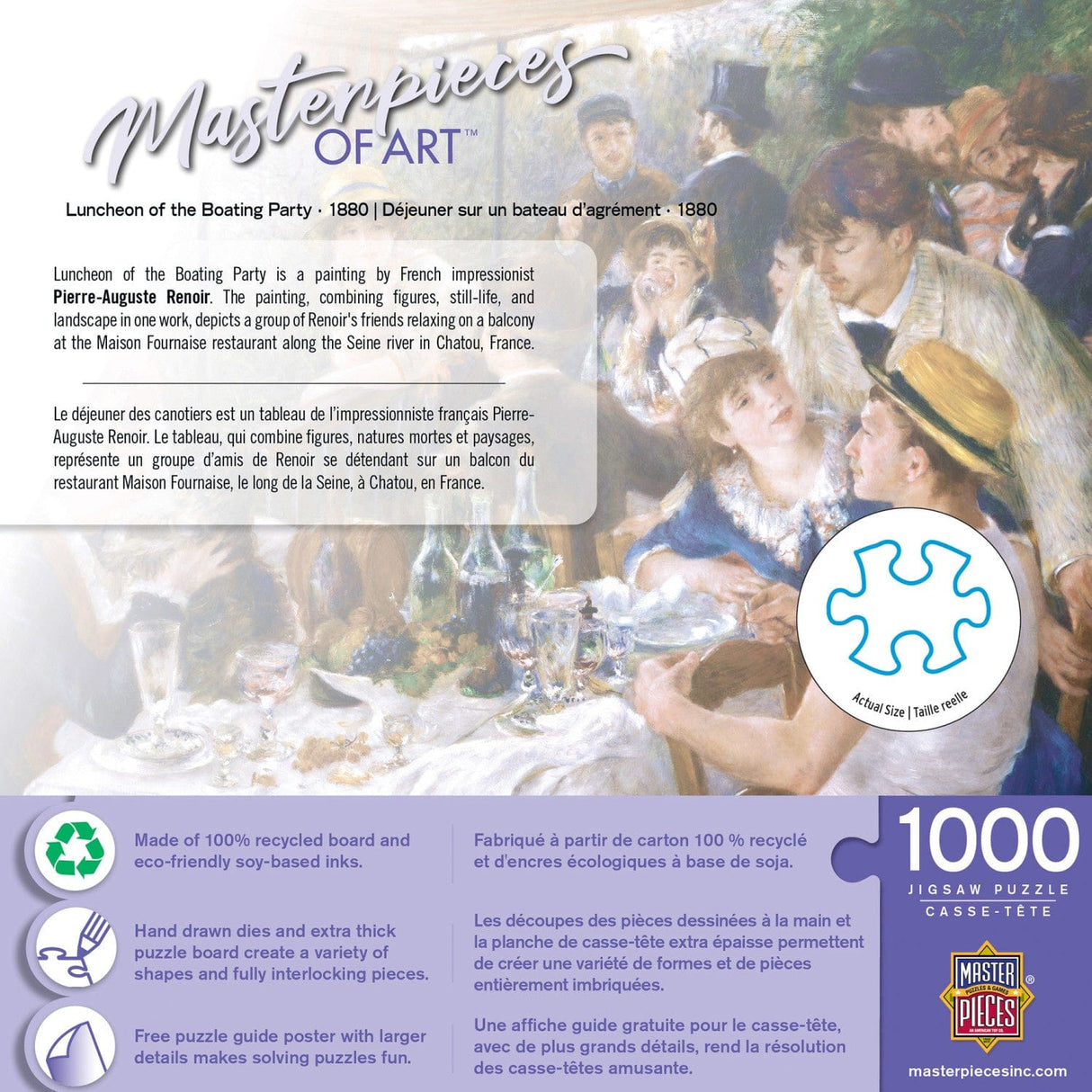 MasterPieces of Art - Luncheon of the Boating Party 1000 Piece Jigsaw Puzzle