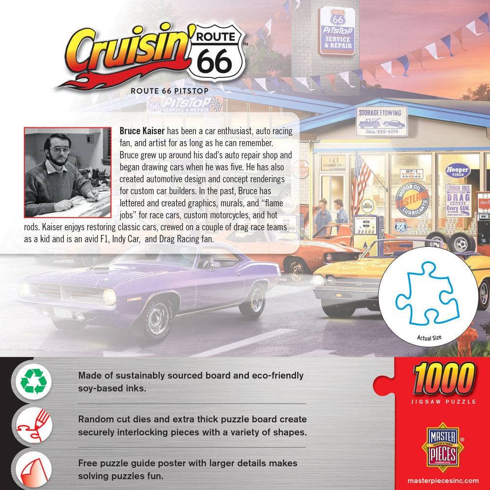 Cruisin' Route 66 - Pitstop 1000 Piece Jigsaw Puzzle
