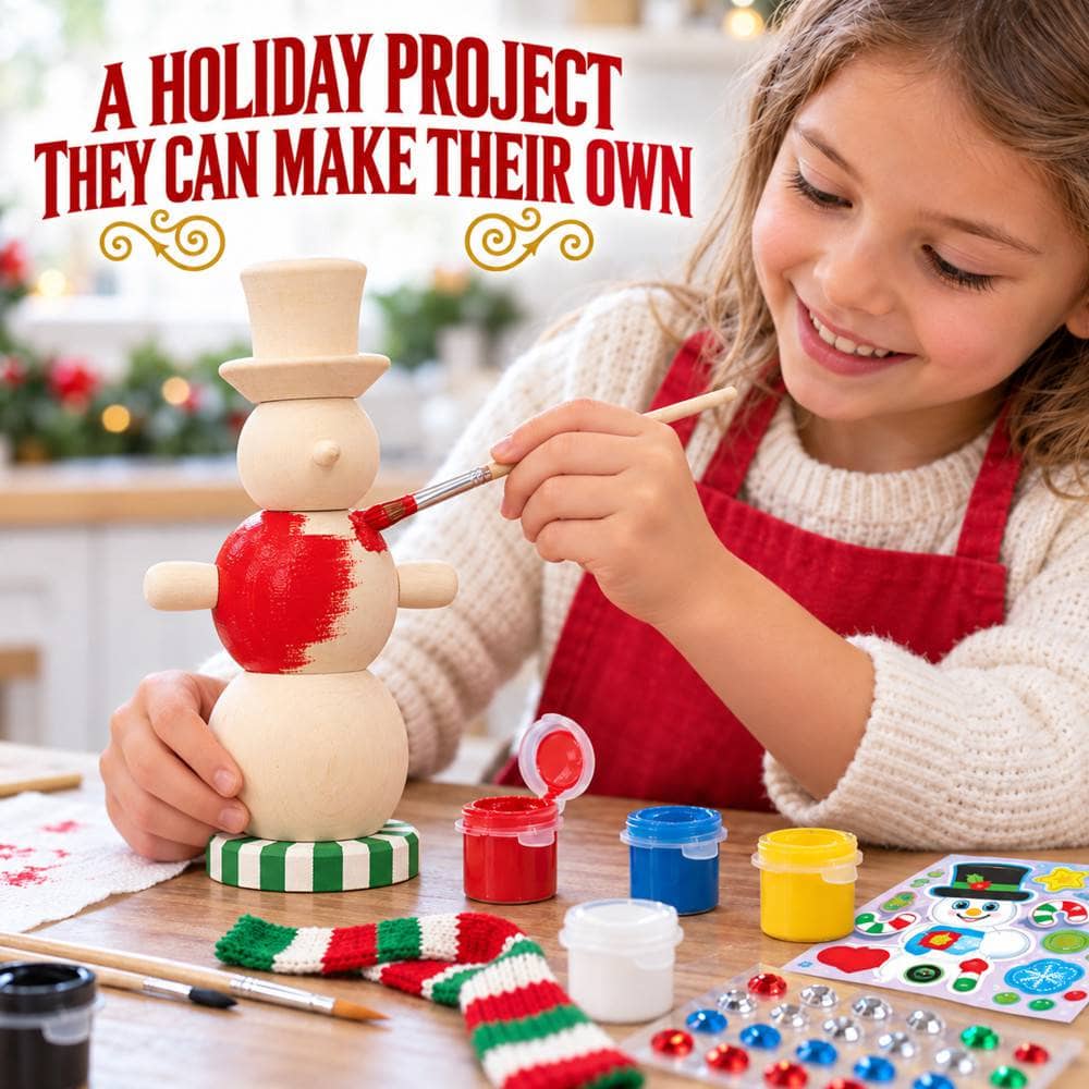Snowman Wood Paint Set