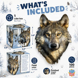 Wolf 100 Piece Shaped Jigsaw Puzzle
