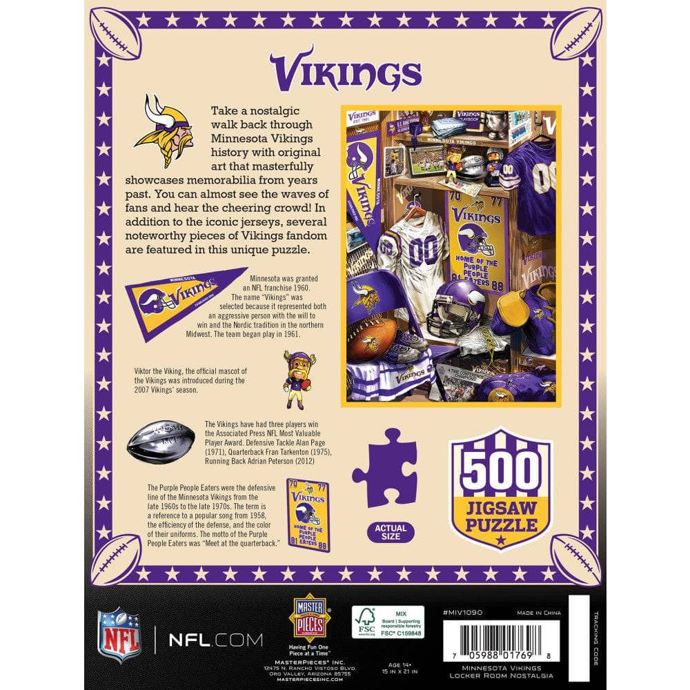 Minnesota Vikings - Locker Room 500 Piece Jigsaw Puzzle