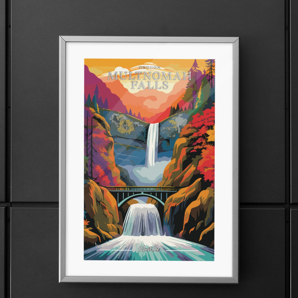 Multnomah Falls - Must See Commemorative Poster: A Pop Art Tribute