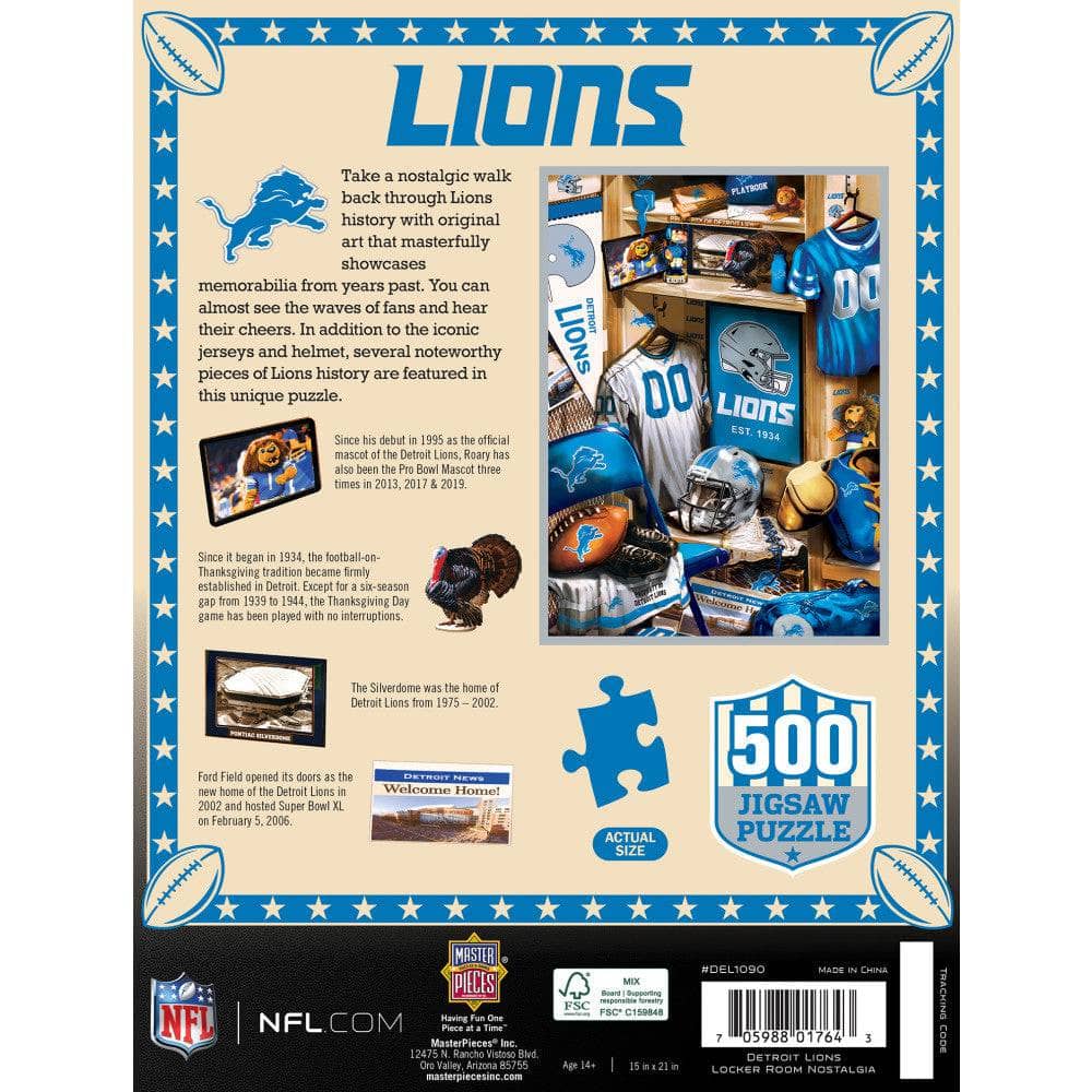 Detroit Lions - Locker Room 500 Piece Jigsaw Puzzle