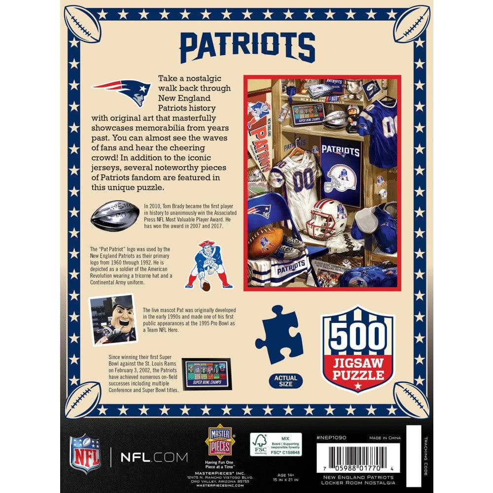 New England Patriots - Locker Room 500 Piece Jigsaw Puzzle