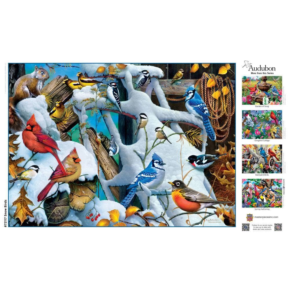 Audubon - Snow Birds 1000 Piece Jigsaw Puzzle