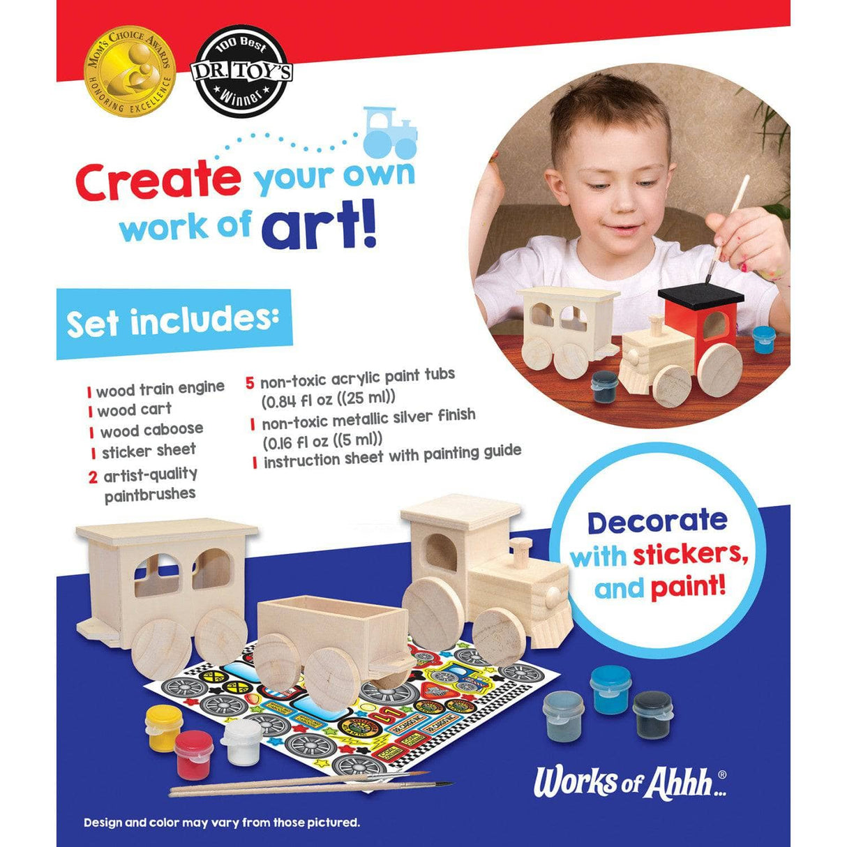 Toy Train Wood Craft & Paint Kit