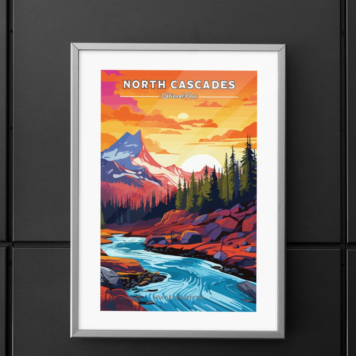 North Cascades National Park Commemorative Poster: A Pop Art Tribute