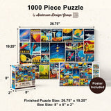 Vintage Posters - Space Travel 1000 Piece Jigsaw Puzzle