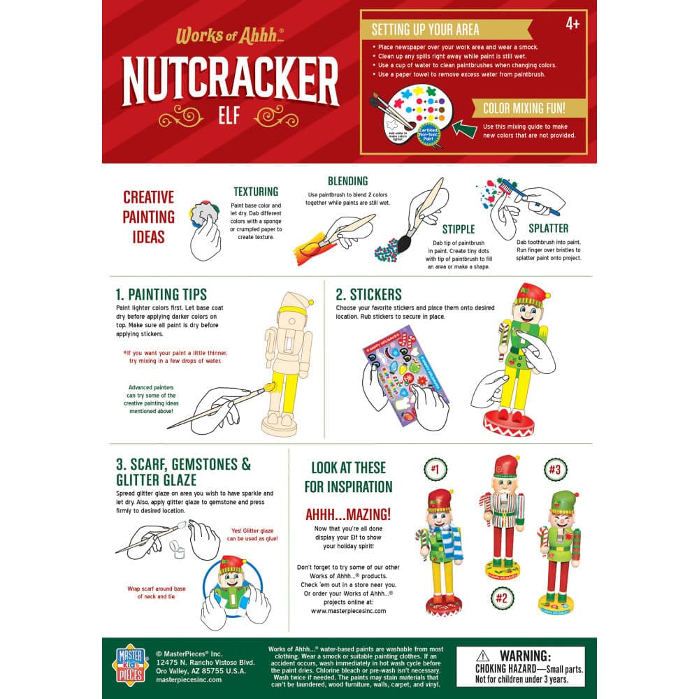 Holiday Craft Kit - Nutcracker Elf Wood Craft & Paint Kit
