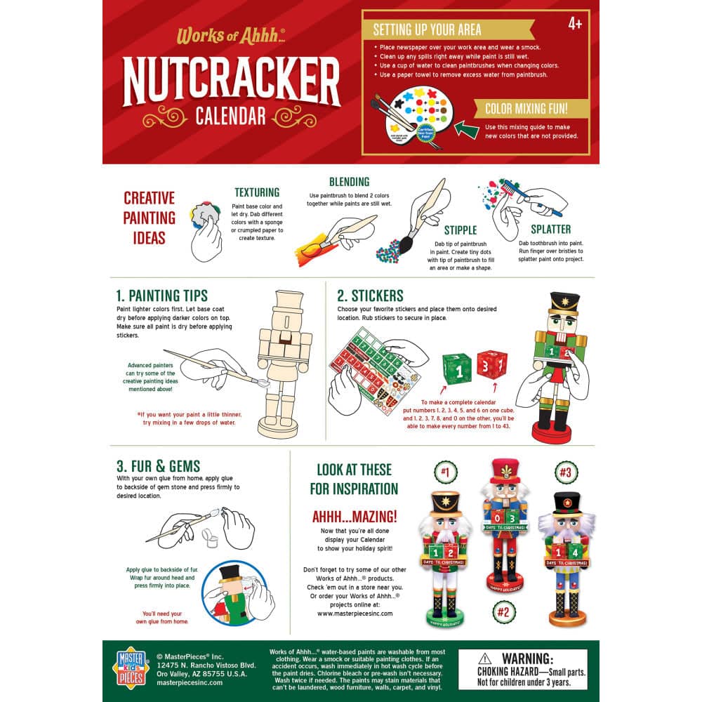 Nutcracker Calendar Wood Paint Set