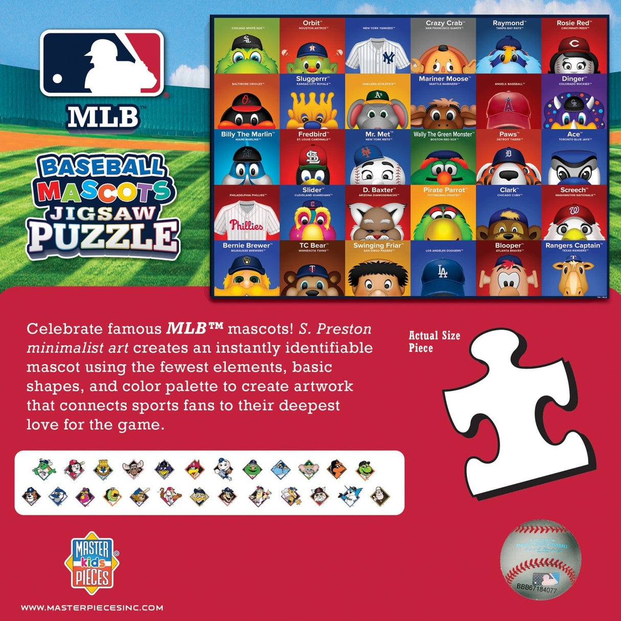 MLB Mascots 100 Piece Jigsaw Puzzle